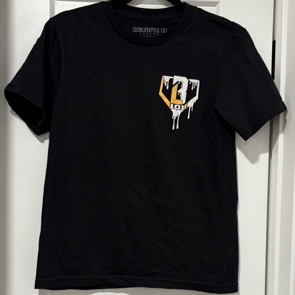 Boys Black Baseball Lifestyle T-Shirt